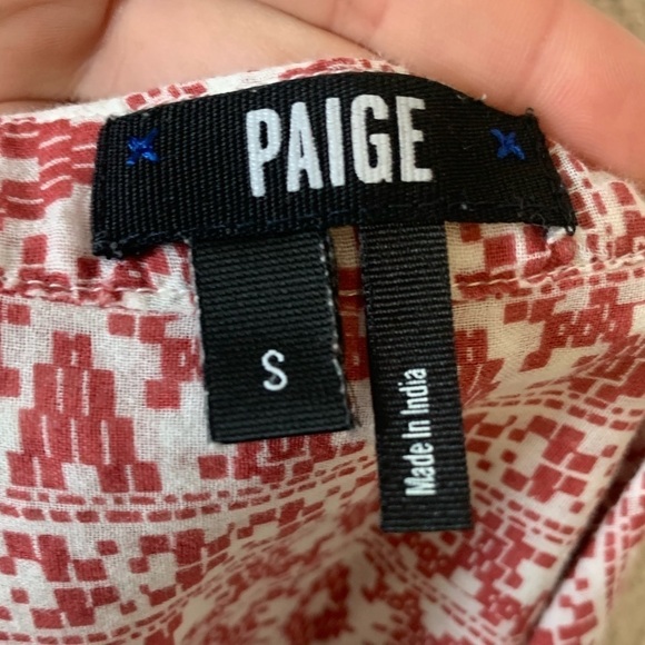 Paige Bonnie Top in Sadie Print Red White Small - Picture 4 of 5